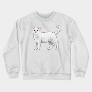 Cat - American Wirehair - White Crewneck Sweatshirt